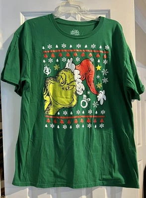 Dr. Seuss "Grinch" 绿色假日T恤,尺寸 2XL — 第 1/2 张图片