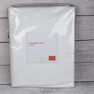 Full / Queen Size Duvet Cover 100% Cotton Percale Made In Italy Lussuoso White - Picture 1 of 10