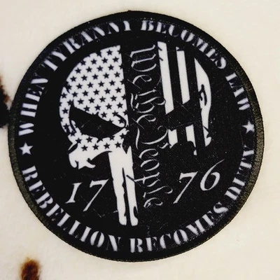 Hat Patch We The People Flag Sublimation DYI Fabric Patch Glue Iron On Sew - Image 1 of 4