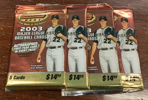 2003 Bowman's Best Baseball Sealed 4 Pack Lot Autographed First Year Card Per - Picture 1 of 2
