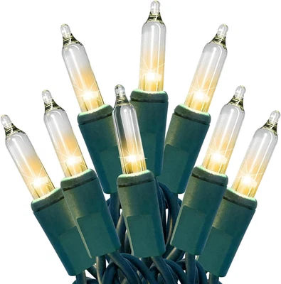 Christmas Lights 100 Count Clear Christmas Tree Lights String with Green Wire fo - Image 1 of 4