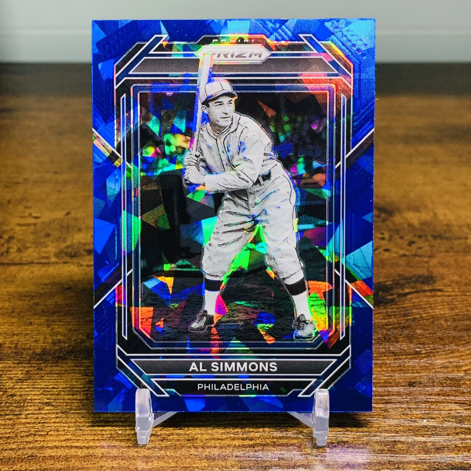 2023 Panini Prizm Prizms Blue Ice #220 Al Simmons Philadelphia Athletics