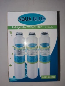 Aqua Blue Refrigerator Water Filter 3 pack Replacement Filters for Samsung, Kenm - Picture 1 of 4
