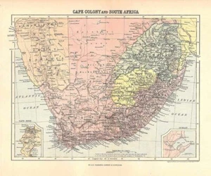 1888 Karte von Kapkolonie und Südafrika - Bild 1 von 3