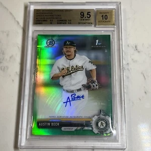 2017 Bowman Chrome Draft 1st Austin Beck Green Refractor Auto #d /99 BGS 9.5 10 - Picture 1 of 5