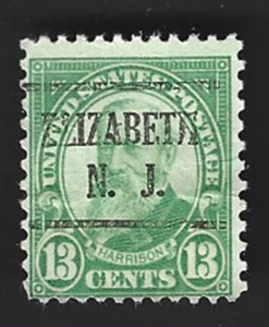 Scott# 694 13c Benjamin Harrison precancel - ELIZABETH N.J. - (A-2) - Picture 1 of 2