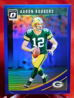 2018 Panini Donruss Optic Aaron Rodgers #37 Blue Prizm Parallel 057/149 - Image 1 of 4