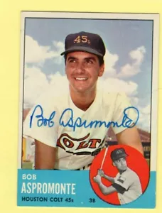 Autographed Bob Aspromonte 1963 Topps  #45 Astros Free shipping - Picture 1 of 1