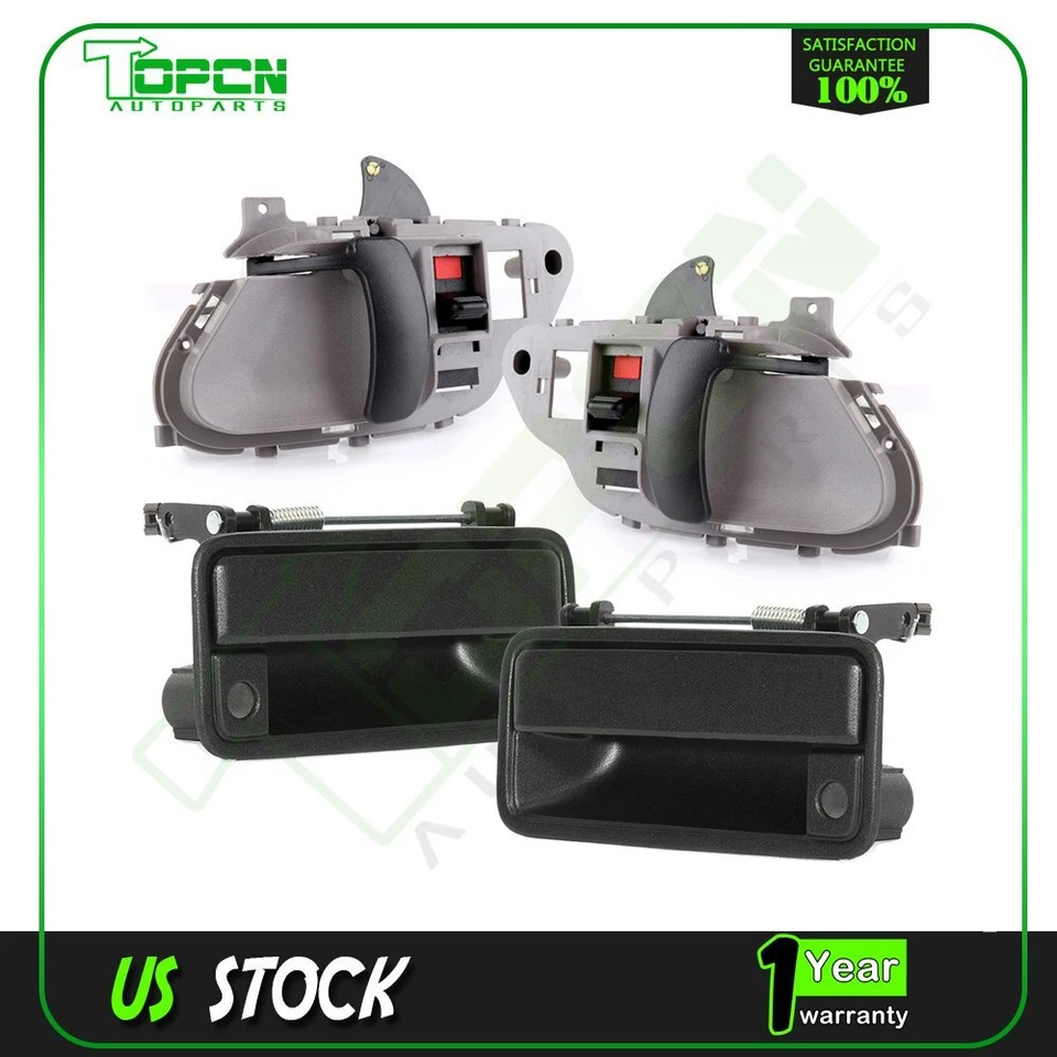 Juego de 4 manijas de puerta interiores exteriores para camioneta Chevy GMC Foto 1 de 4