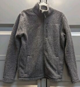 Smartwool Hudson Trail Dark Gray Fleece Wool Blend Full Zip Jacket - Mens Medium