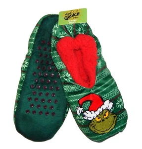 THE GRINCH DR SEUSS Fuzzy Babba Slippers Men's M/L (7.5-9.5) or L/XL (10-13) NWT - Picture 1 of 1
