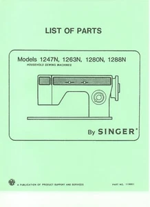 Illustrated Parts Manual on CD for Singer 1247N 1263N 1280N 1288N Sewing Machine - Picture 1 of 1