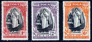 TONGA 1938 Queen Salote 20th. Accession Anniversary Set SG 71 to SG 73 MINT - Picture 1 of 2