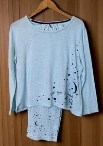 Laura Ashley Damen XL Pyjama Set hellblau Sternennacht Print Langarm weich - Bild 1 von 13