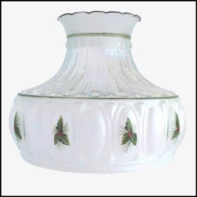 M754 CHRISTMAS HOLLY STYLE SHADE LOOKS GREAT ON GREEN CRYSTAL ALADDIN LAMPS NEW