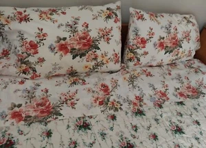 Juego de sábanas queen para enaguas domésticas Ralph Lauren - 4 piezas. 100 % algodón profundo década de 1990 - Imagen 1 de 13