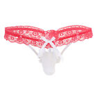 Mens Sissy Thong Bulge Pouch Mens Sissy Underwear Floral Lace See-Through