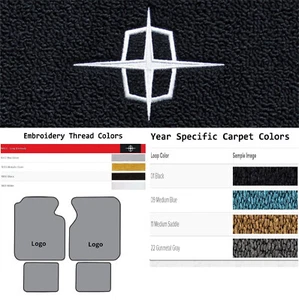 ACC 1961-1969 Lincoln Continental Custom Lincoln Star Logo 4pc Loop Floor Mats - Picture 1 of 21