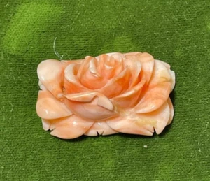 Handmade Carved Skin Angel Coral Rose Flower Carving 10g DC2 - Picture 1 of 4