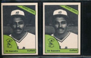 lot (2) 1978 TCMA Waterloo Indians Ed Saavedra NM+ or better