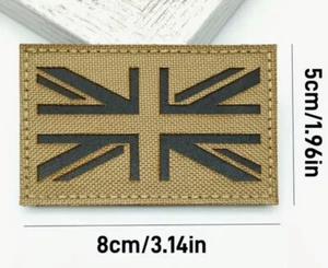 Reflective British UK United Kingdom Flag Hook & Loop Patch Tactical Badge - Picture 1 of 5