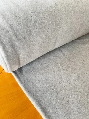 50 cm BIO-Baumwoll-Fleece dick flauschig grau hellgrau für Decken Kleidung uvm. - Bild 1 von 4