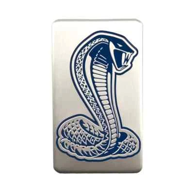 Mustang 1996-1998 genuino Ford Cobra SVT emblema aluminio cepillado con incrustación azul Foto 1 de 3