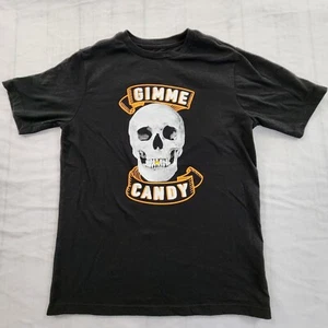 Gimme Candy Skull Candy Corn Black Short Sleeve T-Shirt Kids' L - Picture 1 of 8