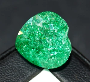 18.90 Ct GIE Certified Natural Muzo Brazilian Emerald Loose Gemstone Heart Shape - Picture 1 of 6