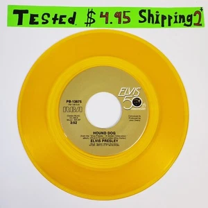 Elvis Presley "Hound Dog" Gold 45 Vg+ Tested Jukebox Colored Vinyl  - Picture 1 of 6