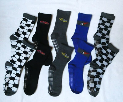10 Paar Anti-Rutsch Socken Gr. 31-34 – Jungen Kinder Socken - Autos, Fußball - Bild 1 von 3