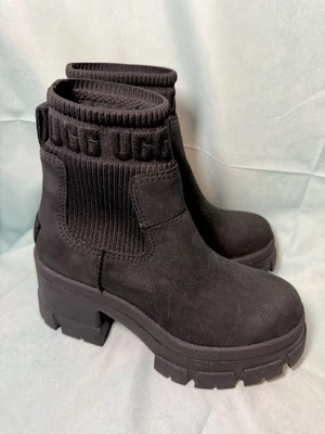 UGG BROOKLYN CHELSEA BLACK LEATHER WATERPROOF WOMEN'S BOOTS SIZE US 6.5 - Image 1 of 4