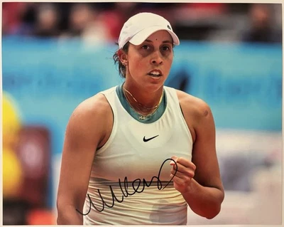 Foto de tenis 8x10 autografiada/firmada de Madison Keys EE. UU. WTA prueba exacta! Foto 1 de 4