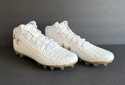 Under Armour Spotlight Clone Mens 3027311-100 White Gold Football Cleats Size 12 - Image 1 of 4