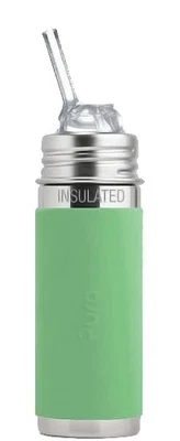 Botella aislante de acero inoxidable Kiki 9 oz/260 ml con pajita y funda de silicona, 1... Foto 1 de 4