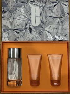 Clinique Absolutely Happy 3pc Set Happy Perfume 3.4oz Cream & Wash 2.5oz Ea Free - Picture 1 of 2