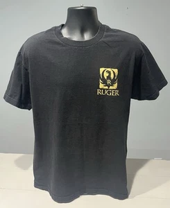 MENS RUGER FIREARMS BLACK SHORT SLEEVE T-SHIRT SIZE LARGE  - Picture 1 of 8