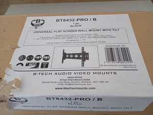 Soporte de montaje en pared para TV/pantalla B-Tech doble brazo con inclinación giratoria de hasta 80" - Imagen 1 de 4