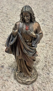 Statua Veronese 2011 Gesù Cristo Sacro Cuore Figlio di Dio scultura religiosa - Foto 1 di 6