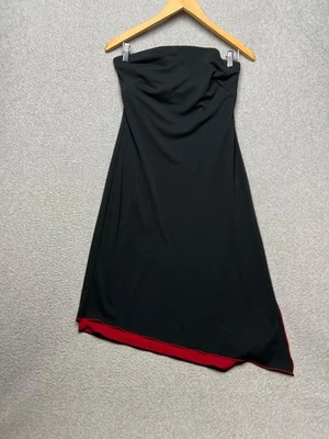 Sexy Vestido Negro Fairy Express Años 90 y2k 8 Sin Tirantes Asimétrico Cóctel Gótico Foto 1 de 4