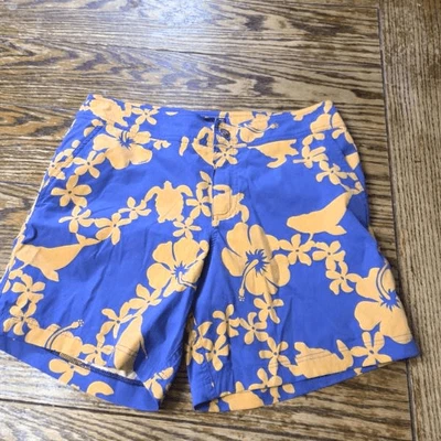 Pantalones cortos de baño hawaianos morados y naranjas Vilebrequin para hombre talla pequeña Foto 1 de 4
