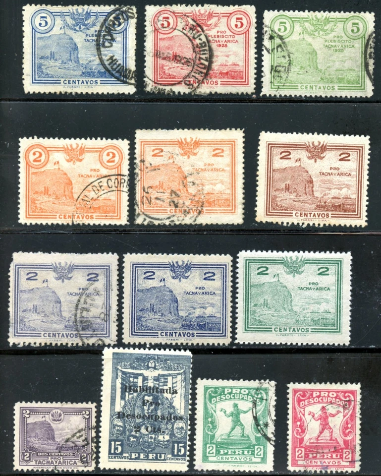 LOT 32518 USED  ( FOUR MINT H) RA1/RA18 STAMPS FROM PERU - Image 1 of 1