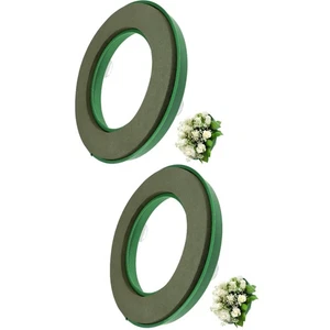 2pz Anello in Schiuma Fiore con Blocco Anello Fango Composizione Floreale Artificiale Fango - Foto 1 di 12