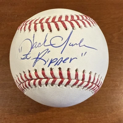 Jack Clark “El Destripador” Autografiado OMLB Béisbol Cardenales de San Luis Foto 1 de 2