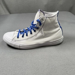 Converse Chuck Taylor All Star Shoes Mens Size 10 White Blue High Top - Picture 1 of 10