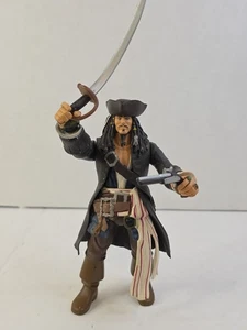 Disney Pirates of the Caribbean Jack Sparrow 7-Inch Action Figure Coat Zizzle - Picture 1 of 14