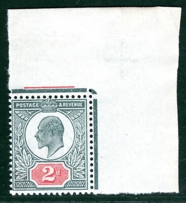 GB KEVII Stamp SG.291 2d (1911) SOM Corner UNUSUAL MARGINAL RULE Mint MNH YOR58 - Image 1 of 4