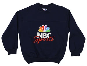 Mighty Mac Boys Youth Vintage 90's NBC Sports Fleece Crew Sweatshirt, Navy - Picture 1 of 5