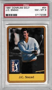 Tarjeta Donruss J.C. Snead Golf #54 1981 clasificación PSA 8 casi nueva-como nueva - Imagen 1 de 2