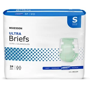 McKesson Small Incontinence Briefs, Heavy Absorbency, 96 Count (BRULSM) - Picture 1 of 6